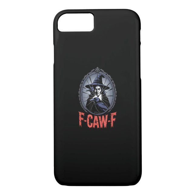 F-Caw-F Crow Funny Gothic Moon Bird Halloween Crea Case-Mate iPhone Case (Back)
