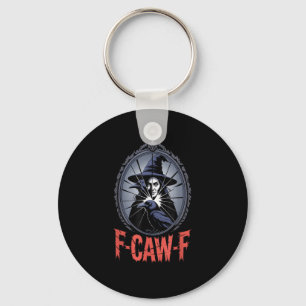 F-Caw-F Crow Funny Gothic Moon Bird Halloween Crea Keychain