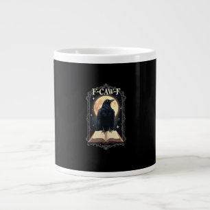 F-Caw-F Crow Funny Halloween Raven Moon Large Coffee Mug