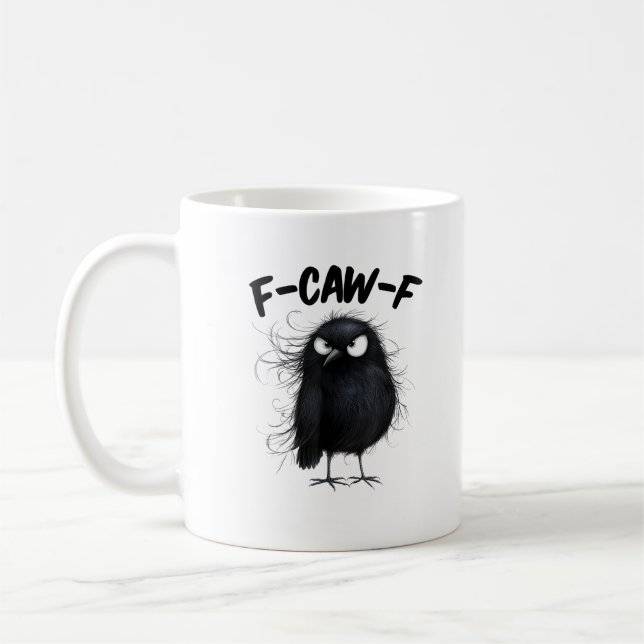 F-Caw-F Crow Funny Raven Bird Lovers Creative Styl Coffee Mug (Left)