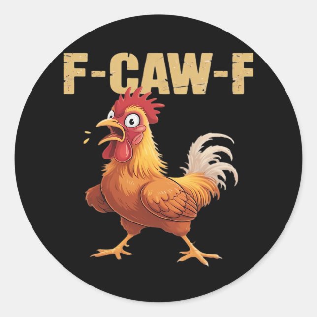F-Caw-F Crow Gothic Funny Humor Classic Round Sticker (Front)