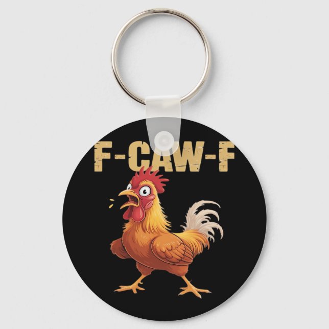 F-Caw-F Crow Gothic Funny Humor Keychain (Front)
