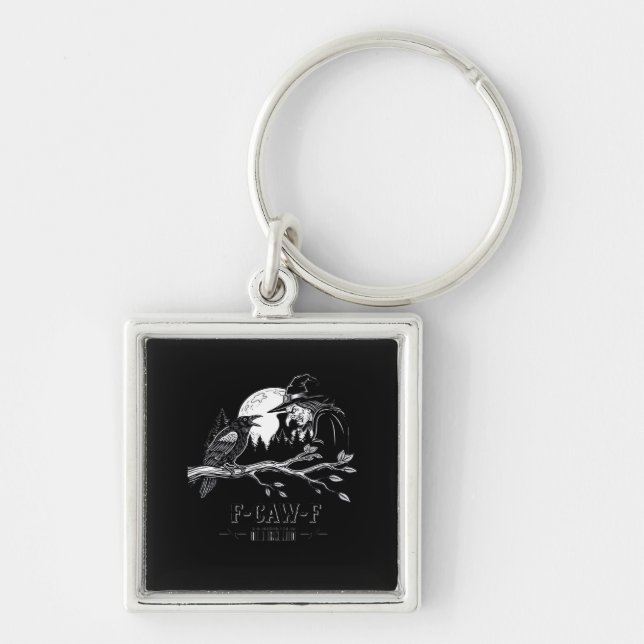 F-Caw-F Crow Halloween Witch F-Caw-F Keychain (Front)
