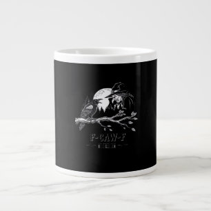 F-Caw-F Crow Halloween Witch F-Caw-F Large Coffee Mug
