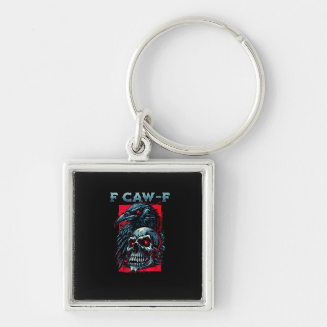 F-Caw-F Crow Humorous Graphic Keychain (Front)