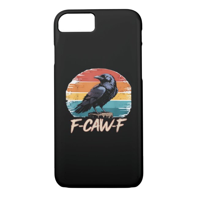 F-Caw-F Crow Humour Funny Gothic Retro Classic Case-Mate iPhone Case (Back)
