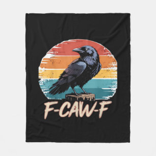 F-Caw-F Crow Humour Funny Gothic Retro Classic Fleece Blanket