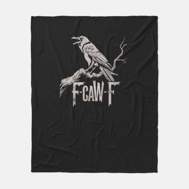 F-Caw-F Crow Pun Funny Bird Cawing Grunge Back Tri Fleece Blanket (Front)