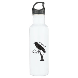 F-Caw-F Crow Pun Funny Bird Cawing Grunge Creative 710 Ml Water Bottle