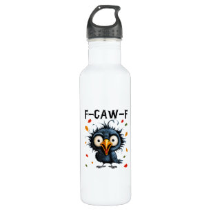 F-Caw-F Crow Pun Funny Bird Cawing Grunge Hallowee 710 Ml Water Bottle
