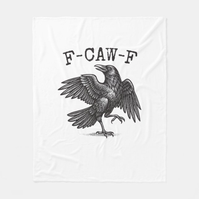 F-Caw-F Crow Pun Funny Bird Cawing Grunge Retro Cl Fleece Blanket (Front)