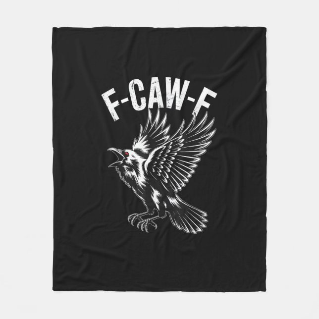 F-Caw-F Crow Retro Classic Fleece Blanket (Front)