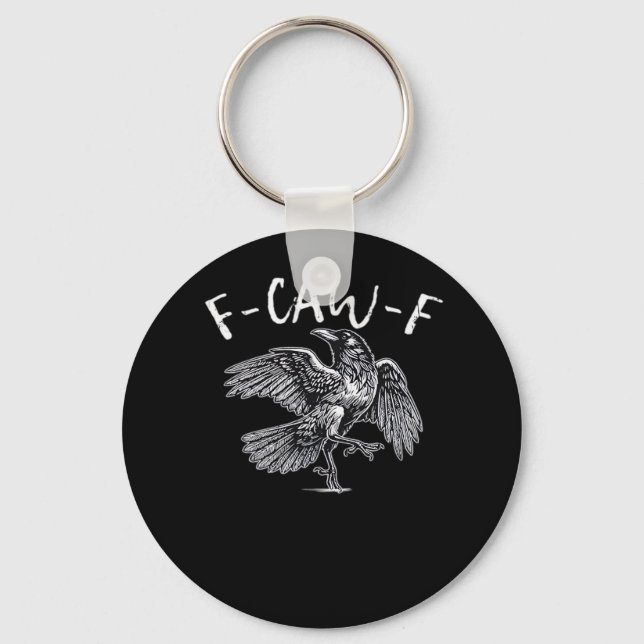 F-Caw-F Crow Retro Classic Keychain (Front)