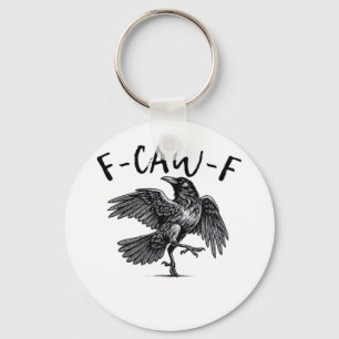 F Caw F Crow Retro Classic Style Keychain