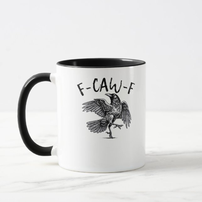 F Caw F Crow Retro Classic Style Mug (Left)