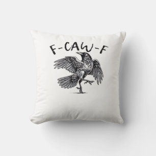 F Caw F Crow Retro Classic Style Throw Pillow