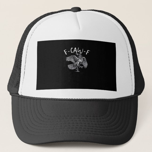 F-Caw-F Crow Retro Classic Trucker Hat (Front)