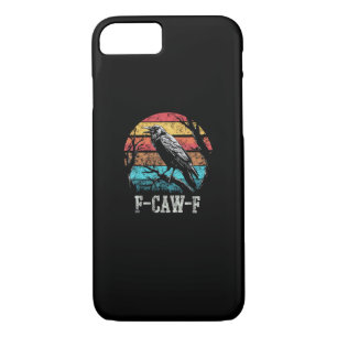 F-Caw-F Crow Retro Sunset Pun Funny Bird Cawing Gr Case-Mate iPhone Case