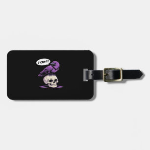 F-Caw-F Crow Skull Halloween Humor Graphic Design  Luggage Tag
