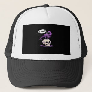 F-Caw-F Crow Skull Halloween Humor Graphic Design  Trucker Hat