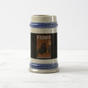 F-CAW-F Drunk Raven Halloween Beer Mug Tankard