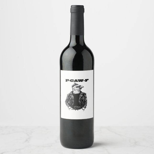 F-Caw-F Essential Aesthetic Design Wine Label (Front)