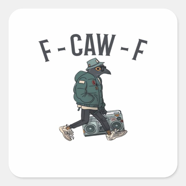 F-Caw-F Essential Basic Casual Square Sticker (Front)