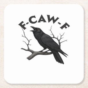 F Caw F Essential Creative Aesthetic Square Paper Coaster