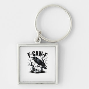 F Caw F Essential Minimal Clean Design Keychain