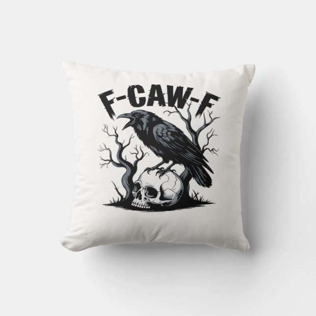 F-Caw-F Essential Minimal Clean Throw Pillow (Front)