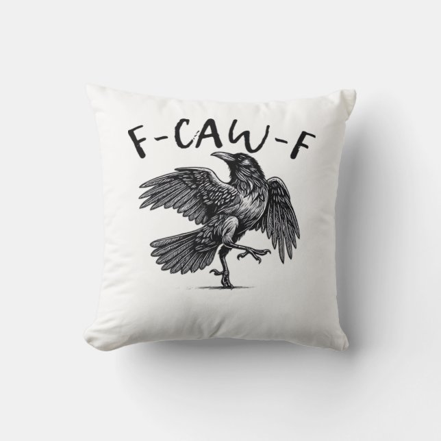 F-Caw-F Essential Retro Classic Throw Pillow (Front)