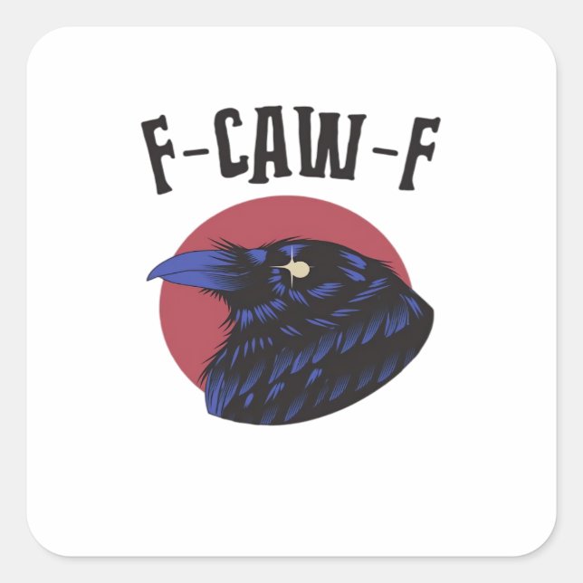 F-Caw-F Essential Retro Graphic Square Sticker (Front)