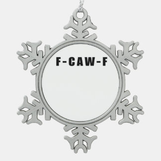F-Caw-F Essential Simple Clean Snowflake Pewter Christmas Ornament