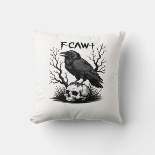 F Caw F Essential Vintage Cool Look Throw Pillow