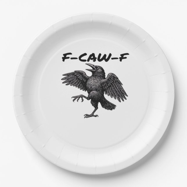 F-Caw-F Essential Vintage Graphic Paper Plate (Front)