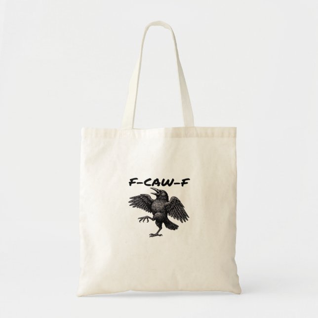 F-Caw-F Essential Vintage Graphic Tote Bag (Front)