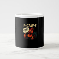 F-Caw-F Funny Angry Rooster Humour Graphic Retro C