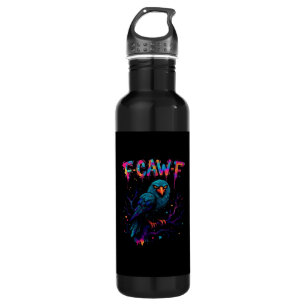 F-Caw-F Funny Bird Moon Crow Raven Caw Pun Joke Fu 710 Ml Water Bottle