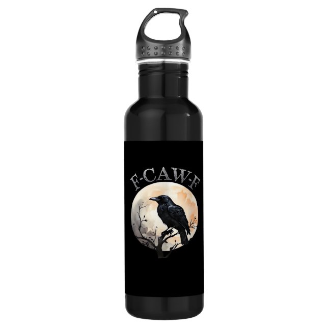 F-Caw-F Funny Bird Moon Minimal Clean 710 Ml Water Bottle (Front)