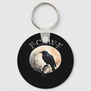 F-Caw-F Funny Bird Moon Minimal Clean Keychain