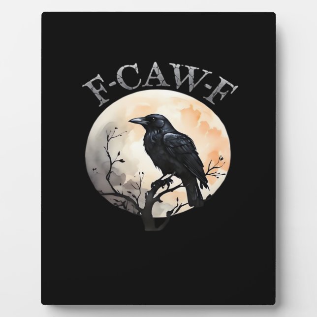 F-Caw-F Funny Bird Moon Minimal Clean Plaque (Front)