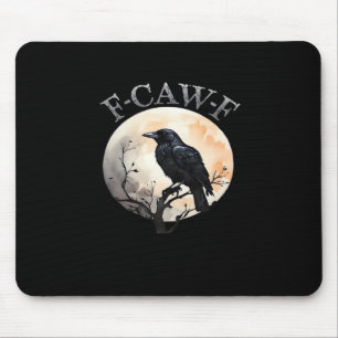 F Caw F Funny Bird Moon Minimal Clean Style Mouse Pad