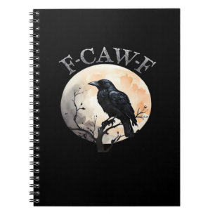 F Caw F Funny Bird Moon Minimal Clean Style Notebook