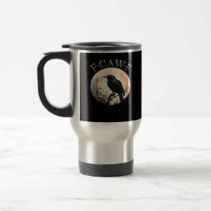 F-Caw-F Funny Bird Moon Minimal Clean Travel Mug