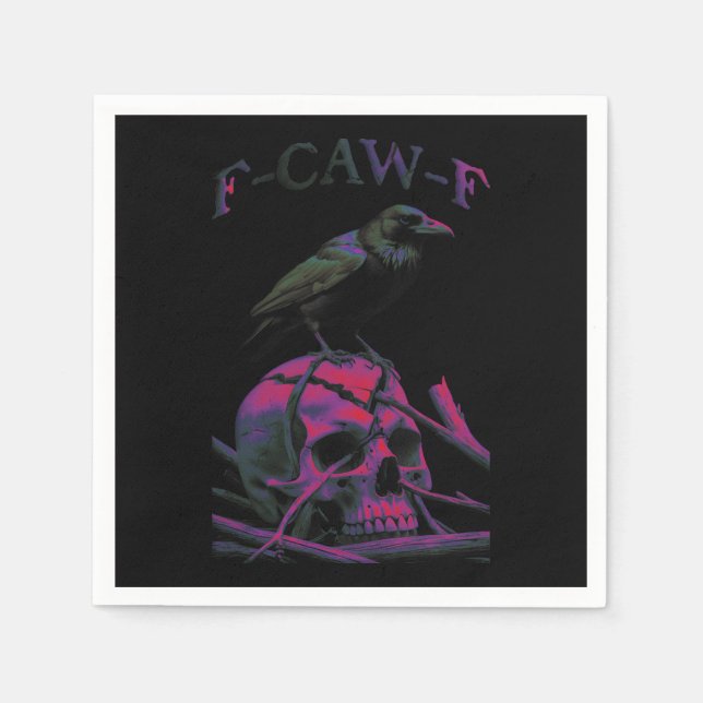 F-Caw-F Funny Black Crow Bird Napkin (Front)