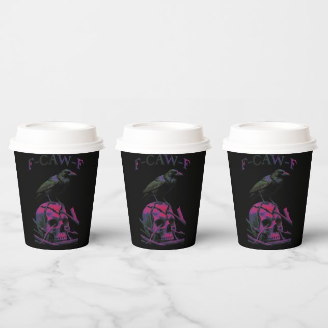 F-Caw-F Funny Black Crow Bird Paper Cups (Multi)
