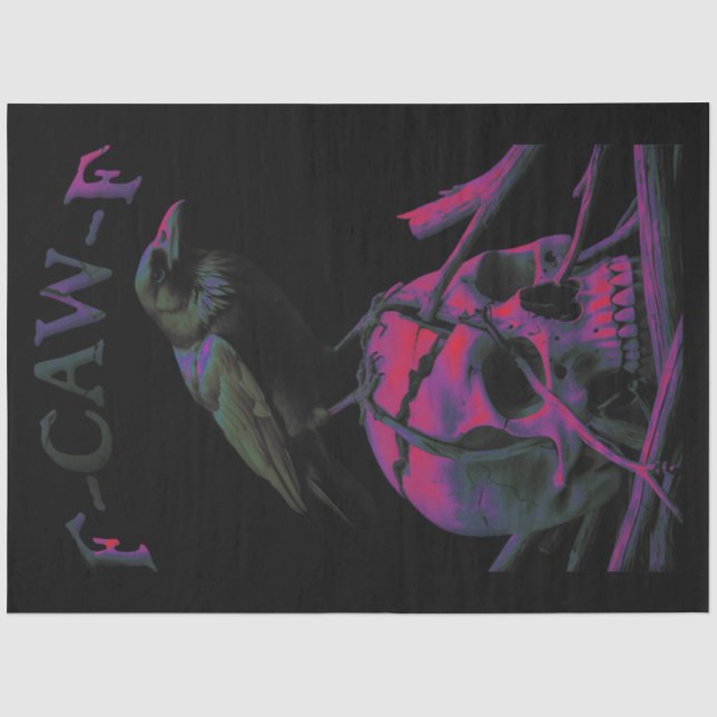 F-Caw-F Funny Black Crow Bird Tissue Paper (Front)