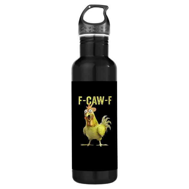 F-Caw-F Funny Chicken Classic Creative Casual 710 Ml Water Bottle (Front)