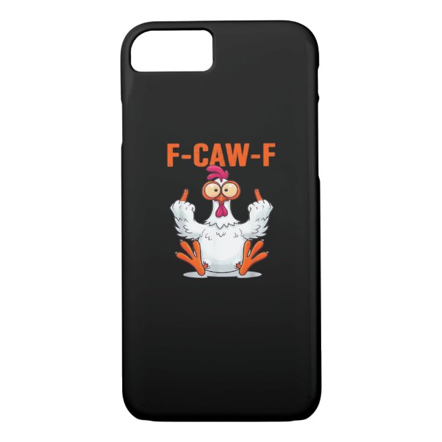 F-Caw-F Funny Chicken Classic Minimal Clean Case-Mate iPhone Case (Back)