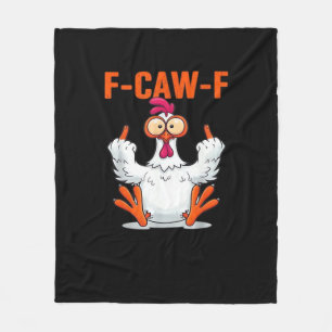 F-Caw-F Funny Chicken Classic Minimal Clean Fleece Blanket